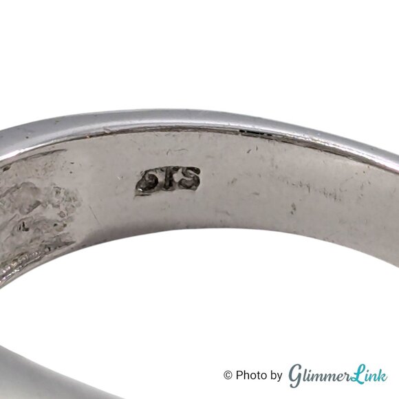 STS 925 Sterling Silver Size 9 Ribbed Band Ring – Oval Orange Quartz, 6.5g - Picture 9 of 10